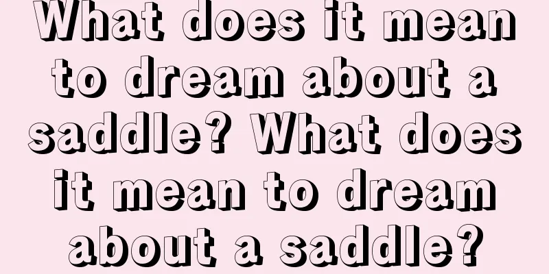 What does it mean to dream about a saddle? What does it mean to dream about a saddle?