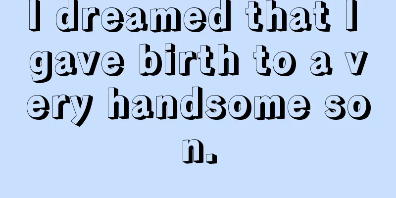 I dreamed that I gave birth to a very handsome son.