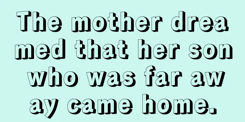 The mother dreamed that her son who was far away came home.