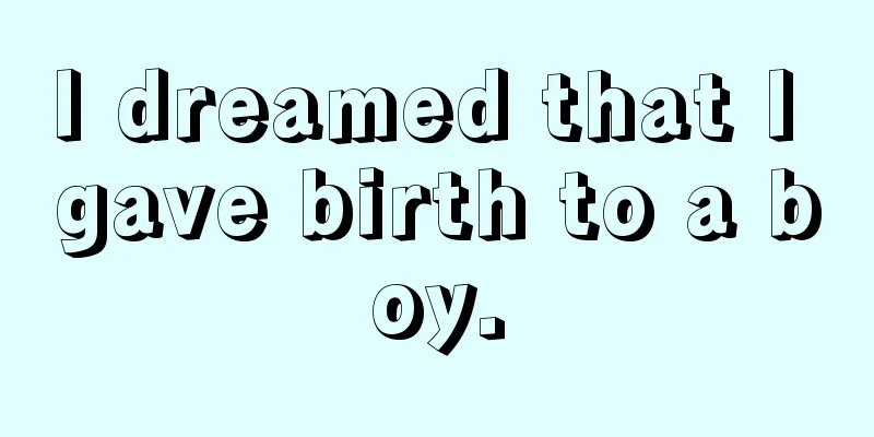 I dreamed that I gave birth to a boy.