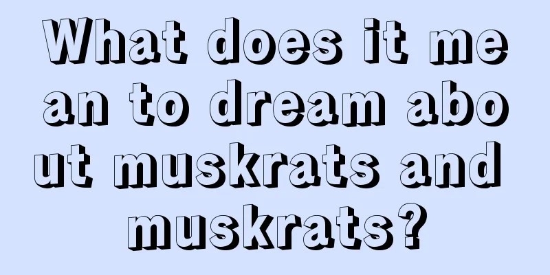 What does it mean to dream about muskrats and muskrats?