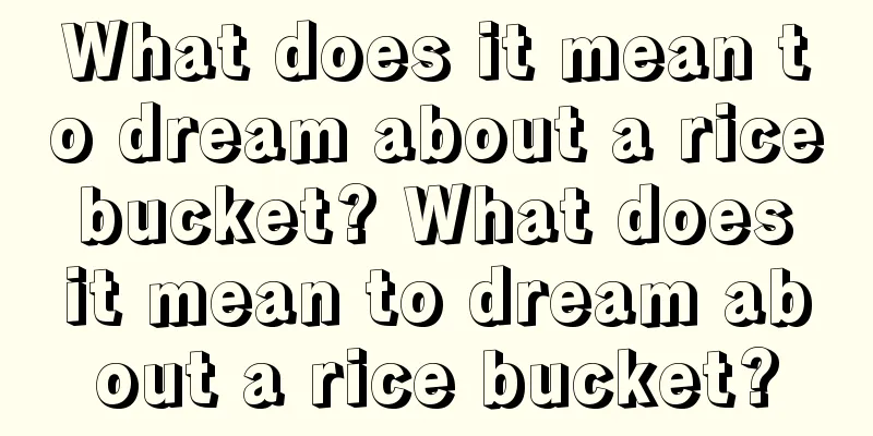 What does it mean to dream about a rice bucket? What does it mean to dream about a rice bucket?