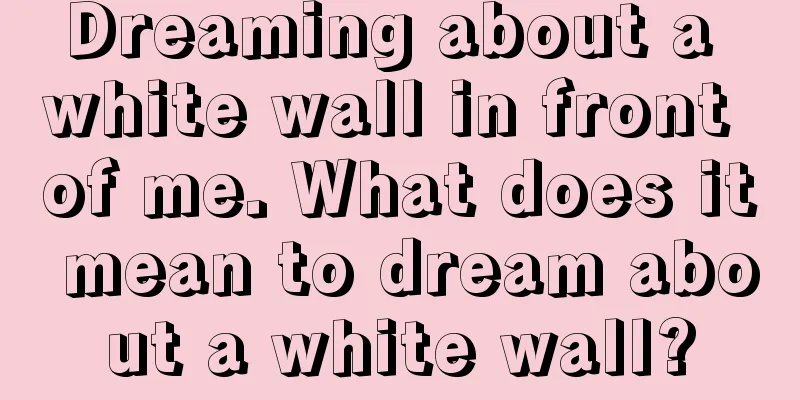 Dreaming about a white wall in front of me. What does it mean to dream about a white wall?