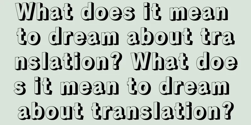 What does it mean to dream about translation? What does it mean to dream about translation?