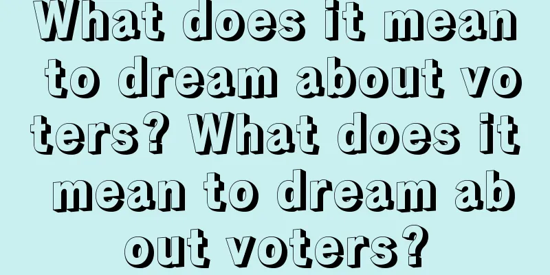 What does it mean to dream about voters? What does it mean to dream about voters?