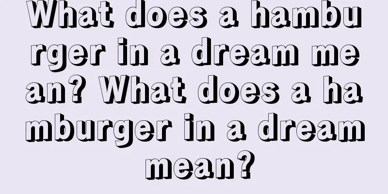 What does a hamburger in a dream mean? What does a hamburger in a dream mean?