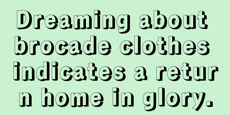 Dreaming about brocade clothes indicates a return home in glory.