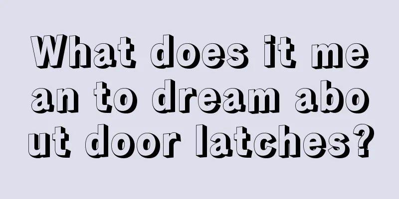 What does it mean to dream about door latches?