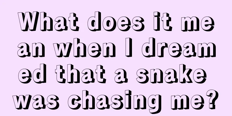 What does it mean when I dreamed that a snake was chasing me?