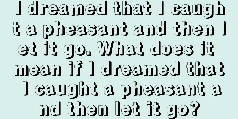 I dreamed that I caught a pheasant and then let it go. What does it mean if I dreamed that I caught a pheasant and then let it go?