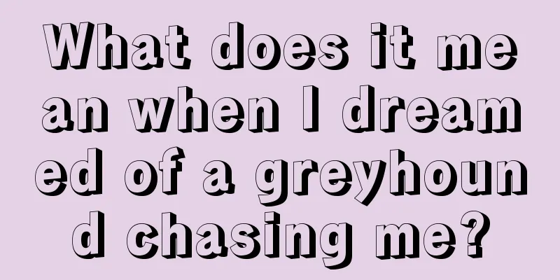 What does it mean when I dreamed of a greyhound chasing me?