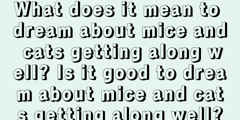 What does it mean to dream about mice and cats getting along well? Is it good to dream about mice and cats getting along well?