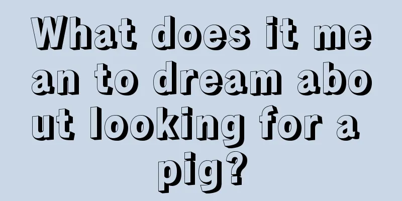 What does it mean to dream about looking for a pig?