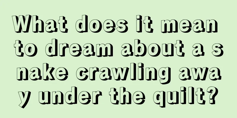 What does it mean to dream about a snake crawling away under the quilt?