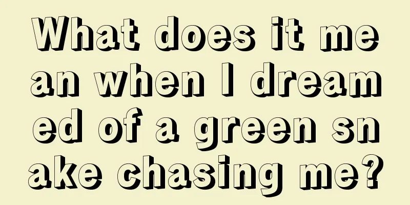 What does it mean when I dreamed of a green snake chasing me?