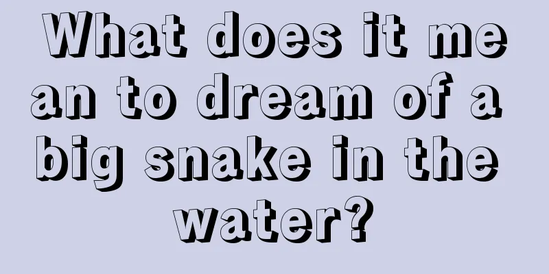 What does it mean to dream of a big snake in the water?