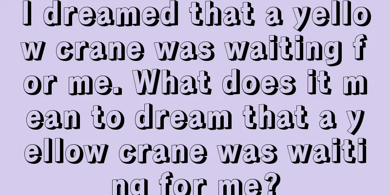 I dreamed that a yellow crane was waiting for me. What does it mean to dream that a yellow crane was waiting for me?