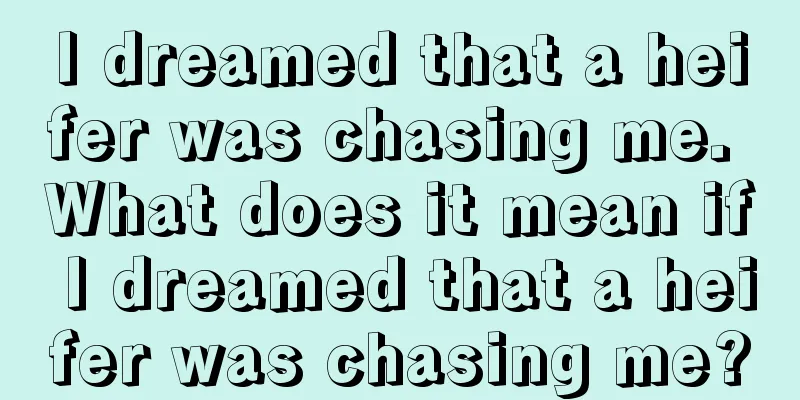 I dreamed that a heifer was chasing me. What does it mean if I dreamed that a heifer was chasing me?