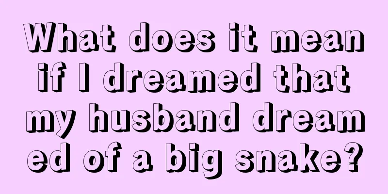 What does it mean if I dreamed that my husband dreamed of a big snake?