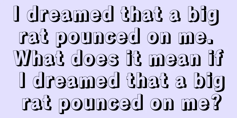 I dreamed that a big rat pounced on me. What does it mean if I dreamed that a big rat pounced on me?