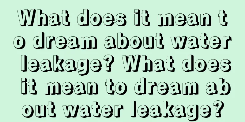 What does it mean to dream about water leakage? What does it mean to dream about water leakage?