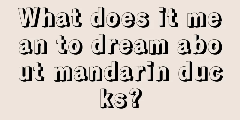 What does it mean to dream about mandarin ducks?