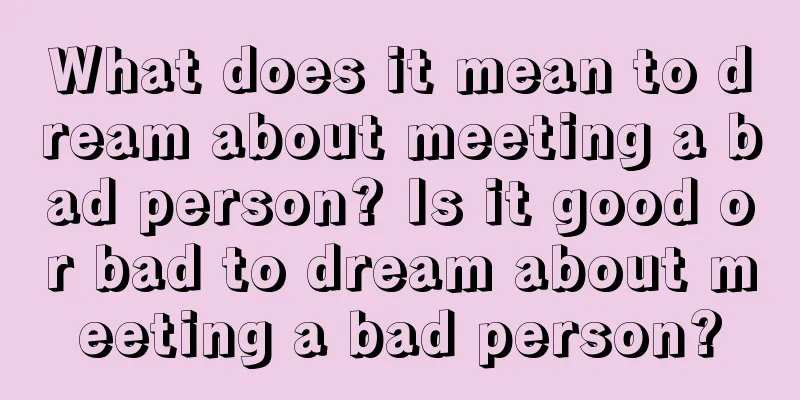 What does it mean to dream about meeting a bad person? Is it good or bad to dream about meeting a bad person?