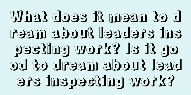 What does it mean to dream about leaders inspecting work? Is it good to dream about leaders inspecting work?