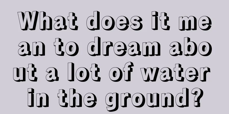 What does it mean to dream about a lot of water in the ground?