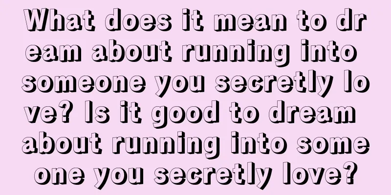 What does it mean to dream about running into someone you secretly love? Is it good to dream about running into someone you secretly love?