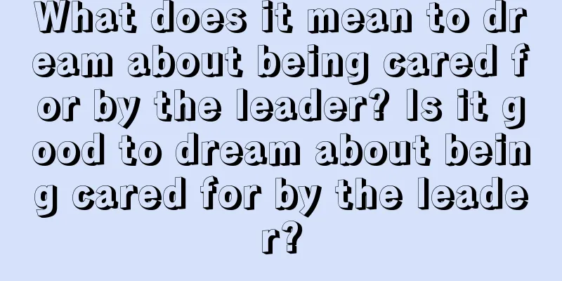 What does it mean to dream about being cared for by the leader? Is it good to dream about being cared for by the leader?