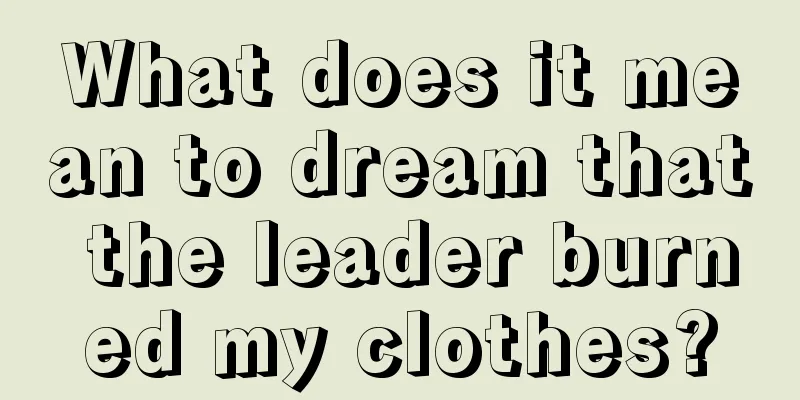 What does it mean to dream that the leader burned my clothes?