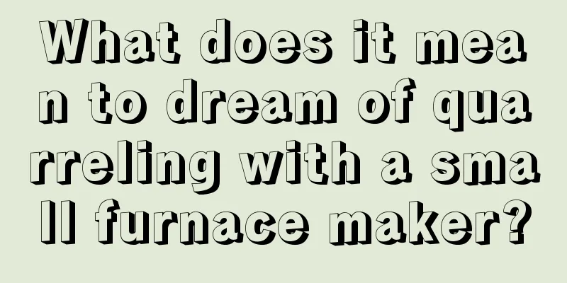 What does it mean to dream of quarreling with a small furnace maker?