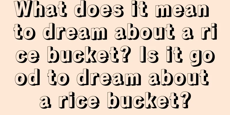 What does it mean to dream about a rice bucket? Is it good to dream about a rice bucket?