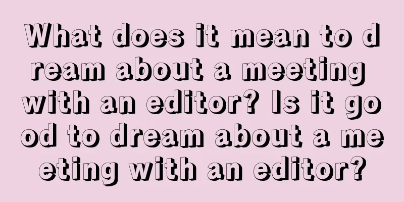 What does it mean to dream about a meeting with an editor? Is it good to dream about a meeting with an editor?