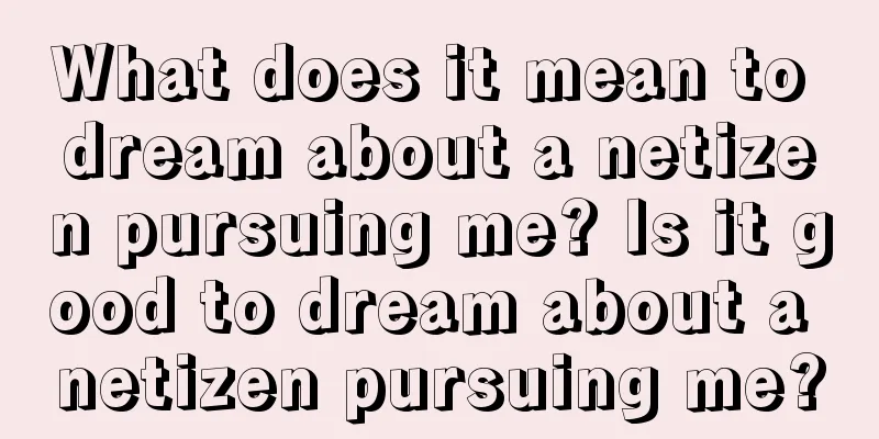 What does it mean to dream about a netizen pursuing me? Is it good to dream about a netizen pursuing me?