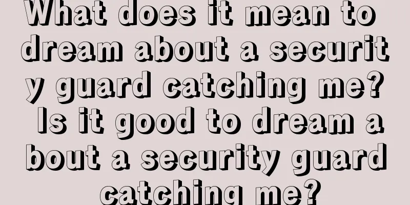 What does it mean to dream about a security guard catching me? Is it good to dream about a security guard catching me?