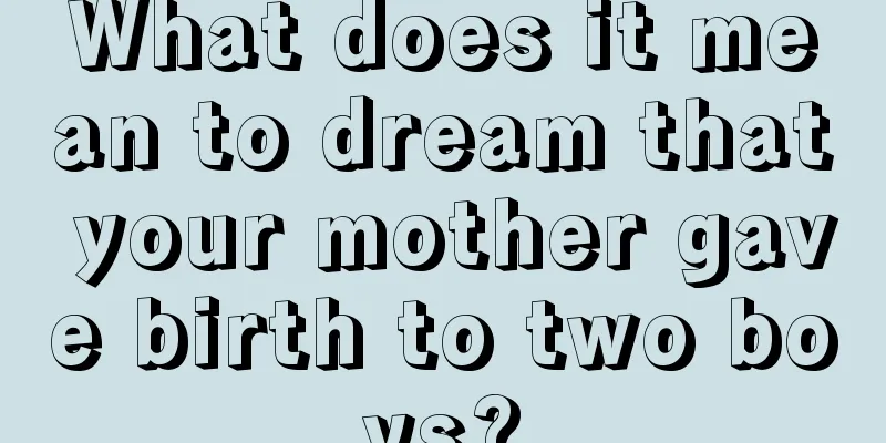 What does it mean to dream that your mother gave birth to two boys?