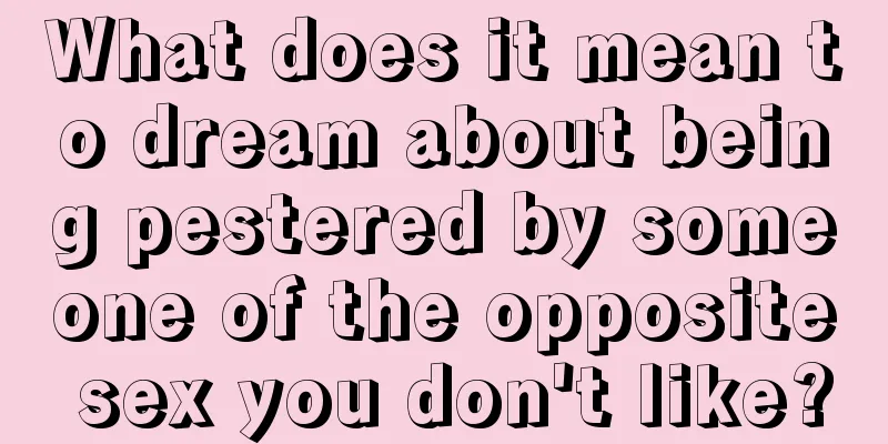 What does it mean to dream about being pestered by someone of the opposite sex you don't like?