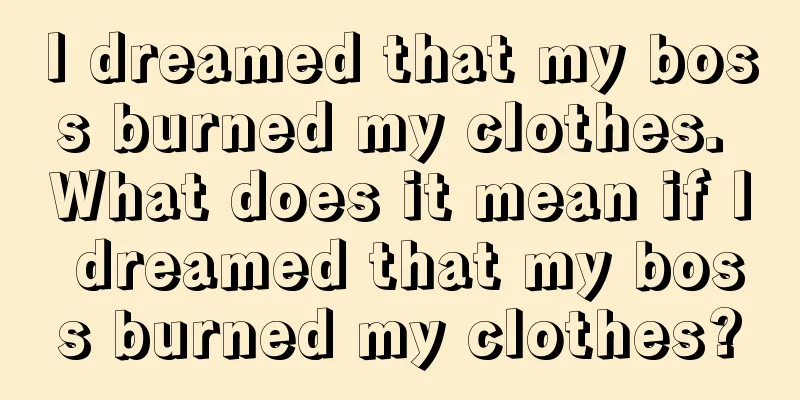 I dreamed that my boss burned my clothes. What does it mean if I dreamed that my boss burned my clothes?