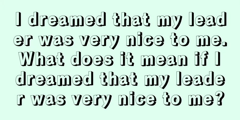 I dreamed that my leader was very nice to me. What does it mean if I dreamed that my leader was very nice to me?