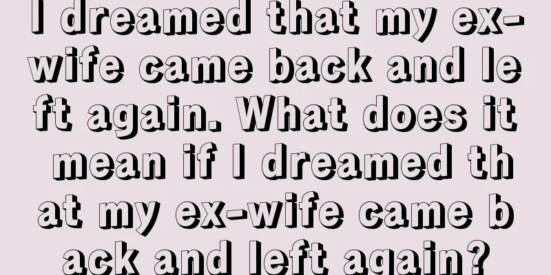 I dreamed that my ex-wife came back and left again. What does it mean if I dreamed that my ex-wife came back and left again?