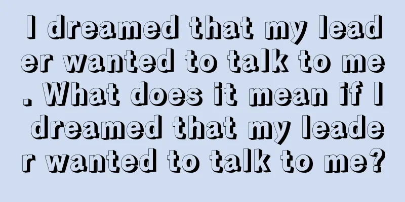 I dreamed that my leader wanted to talk to me. What does it mean if I dreamed that my leader wanted to talk to me?