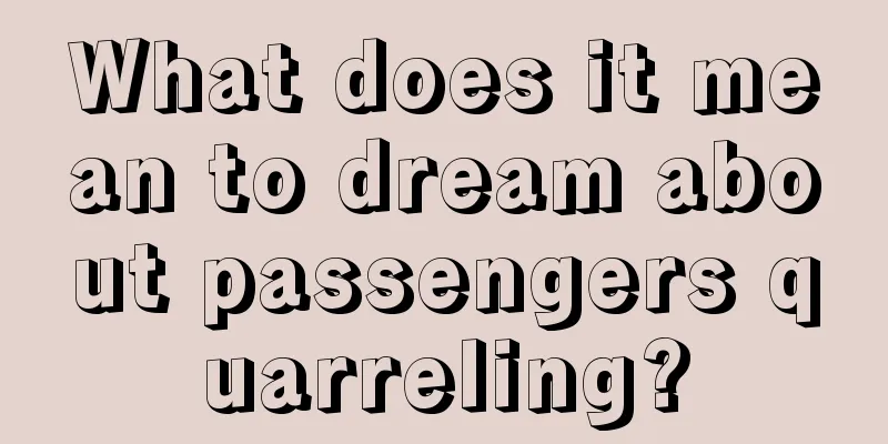 What does it mean to dream about passengers quarreling?