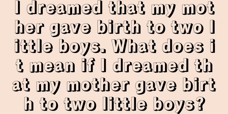 I dreamed that my mother gave birth to two little boys. What does it mean if I dreamed that my mother gave birth to two little boys?