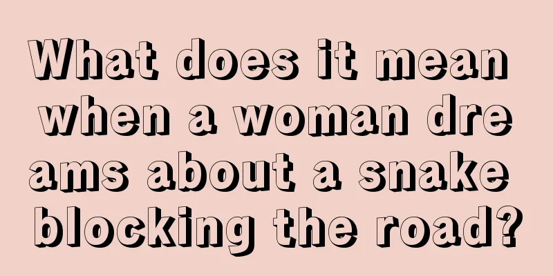 What does it mean when a woman dreams about a snake blocking the road?