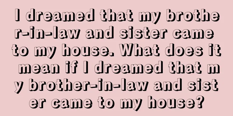 I dreamed that my brother-in-law and sister came to my house. What does it mean if I dreamed that my brother-in-law and sister came to my house?