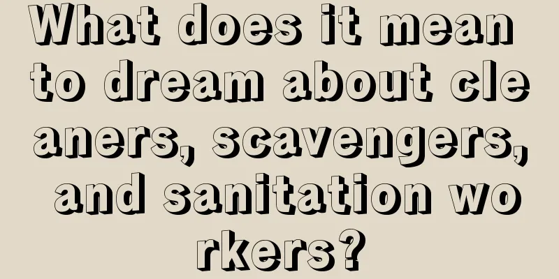 What does it mean to dream about cleaners, scavengers, and sanitation workers?